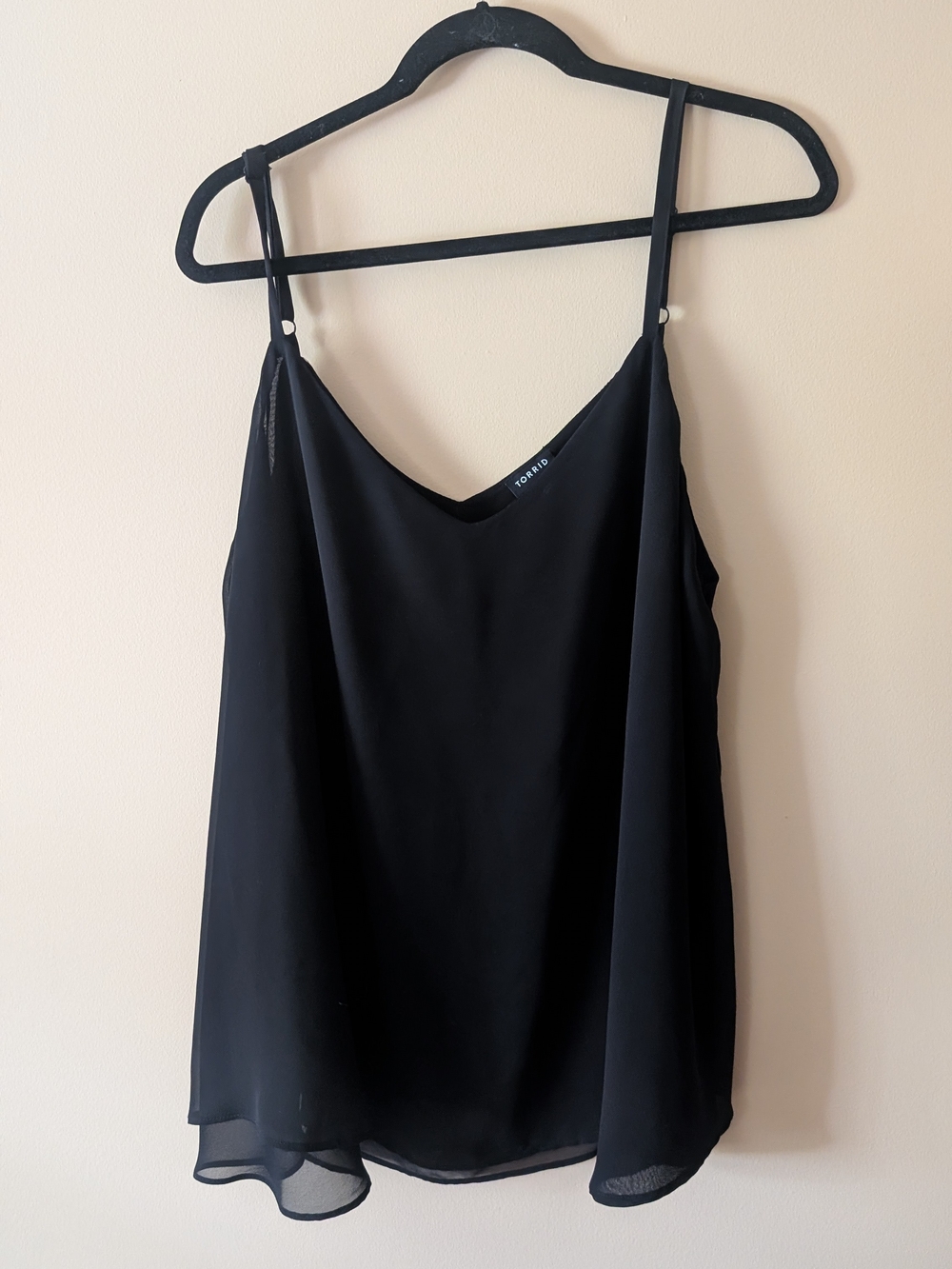 torrid Black Chiffon Adjustable Strap Cami